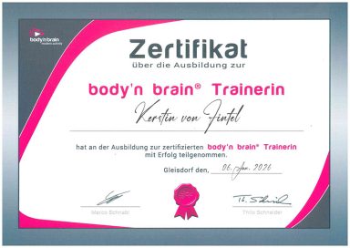 Zertifikat body´n Brain Trainerin Kerstin von Fintel